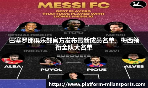 巴塞罗那俱乐部官方发布最新成员名单,梅西领衔全队大名单