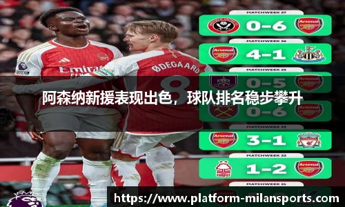 阿森纳新援表现出色，球队排名稳步攀升
